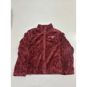 Pendleton Women's XL Deep Pile Fleece Full Zip Sweater‎ Sweatshirt Jacket Maroon